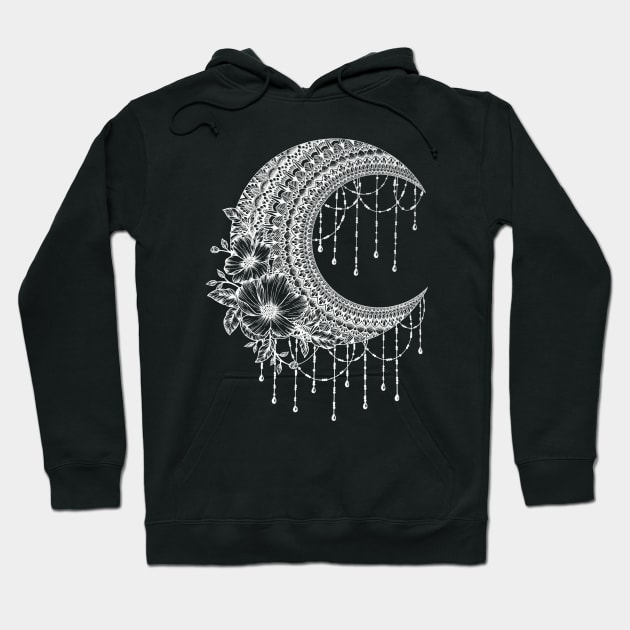 Floral moon chandelier mandala Hoodie by SamridhiVerma18